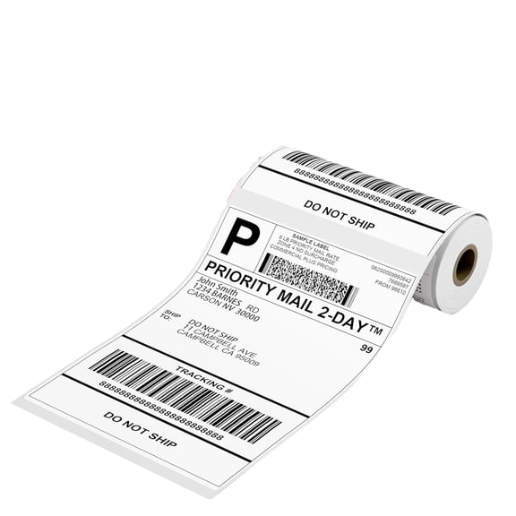 55 Pcs 4"x6" Direct Thermal Shipping Labels – for Address, Barcodes, Small Business Labeling, Warehouse & Inventory – Compatible with Phomemo 241 BT & M421 Printers