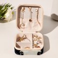 thumbnail image 6 of Rabbit Travel Portable Square Jewelry Box Organizing Rings Earrings Necklaces Bracelets for Girls Women, 6 of 6