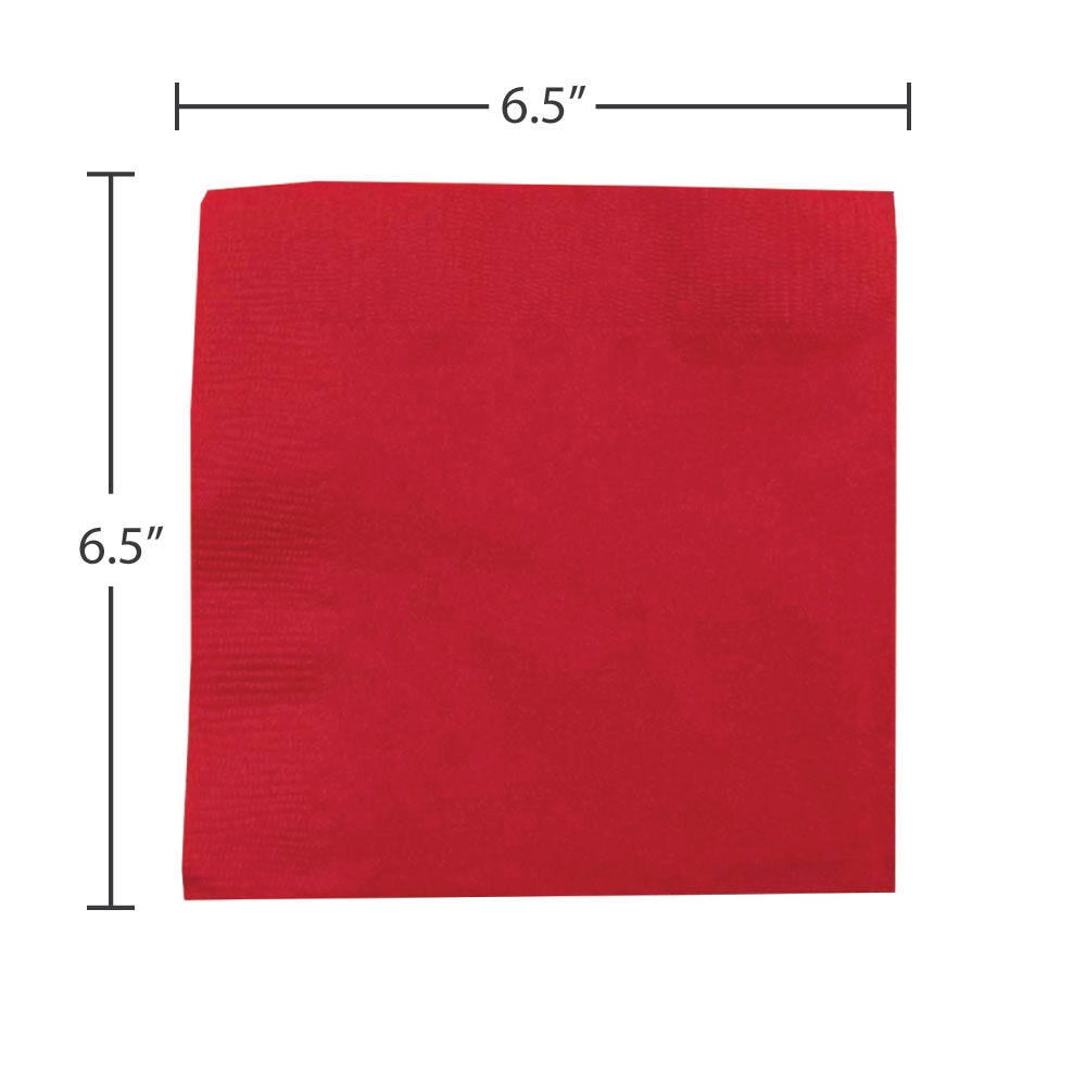 JAM Paper Medium Lunch Napkins, 6 1/2 x 6 1/2, Red, 40/Pack