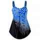 thumbnail image 4 of Greeniant 2021 traje de baño Sexy de piezas para mujer, traje de baño acolchado, traje de baño estampado sin espalda, traje de baño con cuello en V Traje de baño azul real XXL Greeniant OD001290-29, 4 of 6
