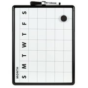 U Brands Monthly Dry Erase Calendar Whiteboard, 11" x 14", Black, 4211U