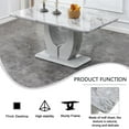 thumbnail image 3 of Sumdeal 63" Modern Dining Table set with bench for 6,Gray Table and Black Bench and Chairs, 3 of 7