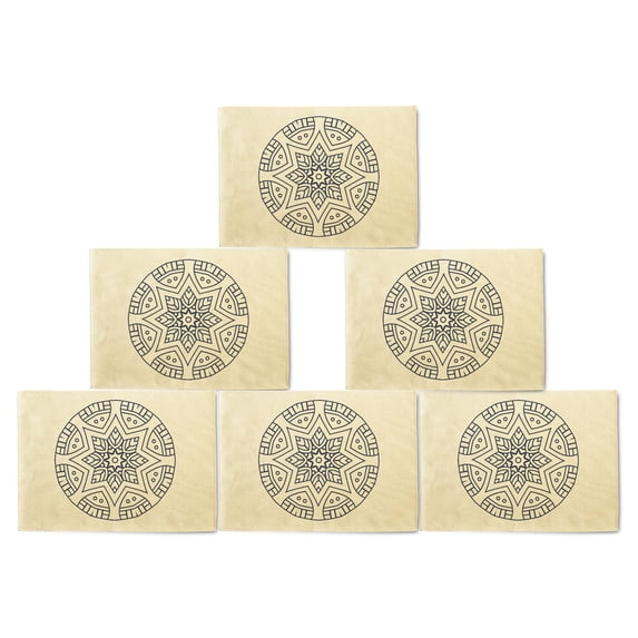 Vietsbay's Mandalas decorative element -32 Printed Canvas Placemats Set of 6