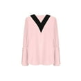 thumbnail image 2 of Craaazy Women's Casual Christmas Shirts V Neck Button Blouses Fall Winter Puff Long Sleeve Shirts Business Work Tops for Women, 2 of 6