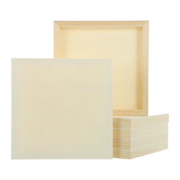 Uxcell 6Pcs Wood Canvas Boards, 8x8 Inch Wood Art Canvases Square Unfinished Wood Panel for Painting, Crafts, DIY Projects, Pouring Art
