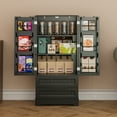thumbnail image 4 of Aiho 47" H Pantry Cabinet with 2 Doors and 1 Drawer, Solid & Sturdy, Storage Cabinet for Entryway, Kitchen - Brown, 4 of 9