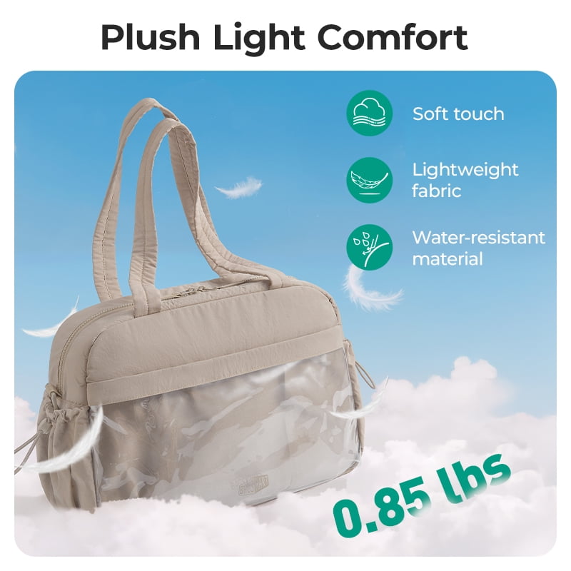 BAGSMART Ita Bag for Women, Travel Duffel Bag with Wet Pocket, Carry on Weekender Bags, Water Resistant Workout Bag Sports Gym, Camel