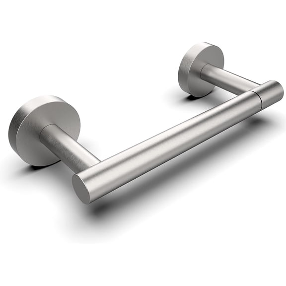 Bathroom Toilet Paper Holder Wall Mount SUS304 Stainless Steel Double Post Pivoting Toilet Paper Roll Holder Wall Mounted for Bathroom RV Commercial Toilet Tissue Dispensers, Brushed Nickel