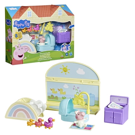 Peppa Pig Toys Evie's Nursery Set, Works with Peppa's Big Family House Playset, 3 