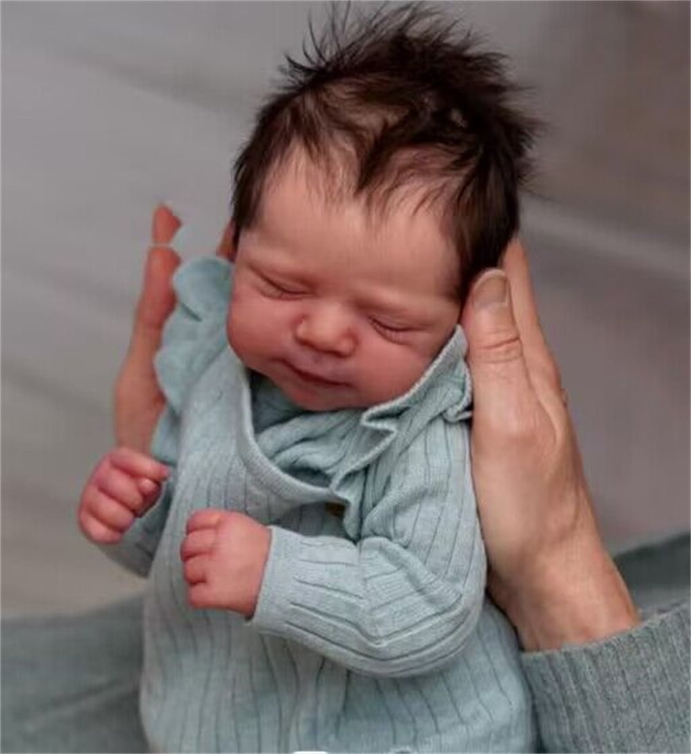 Reborn Baby Dolls 18 inch Lifelike Newborn Baby Cloth Body Poseable Sleeping Real Life Baby Dolls with Outfit and Feeding Toy for Kids 3+ Years