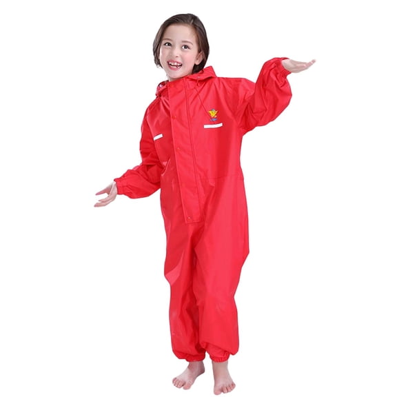 CAIVO Kids Rain Suit Waterproof One-Pieces Long Sleeve Coverall Cartoon Child Raincoat Raincoat Rain Pants Boys Girls Thick Design Jumpsuits