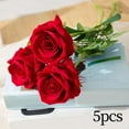 thumbnail image 3 of Lijie 5 Pcs Fleurs Artificielles Centres de Table Décorations de la Saint-Valentin pour la Maison Rouge, 3 of 6