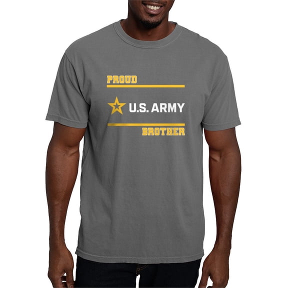 CafePress - Proud Army Brother White And Gold T Shirt - Mens Comfort Colors Shirt