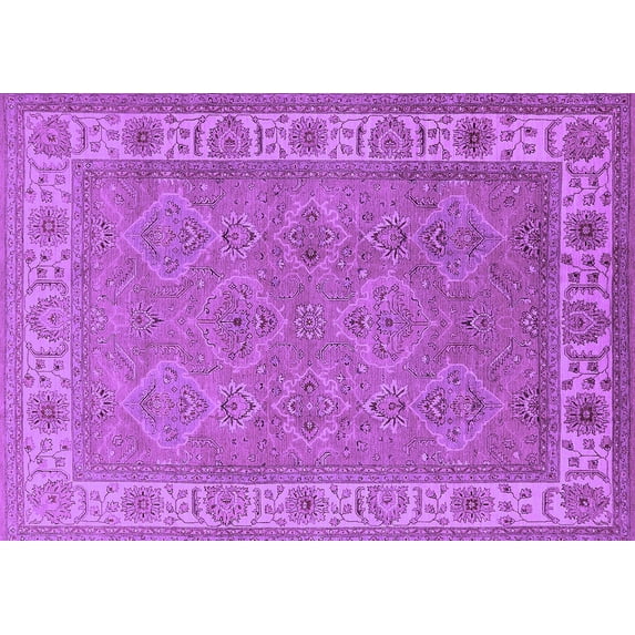Ahgly Company Indoor Rectangle Oriental Purple Traditional Area Rugs, 2' x 5'