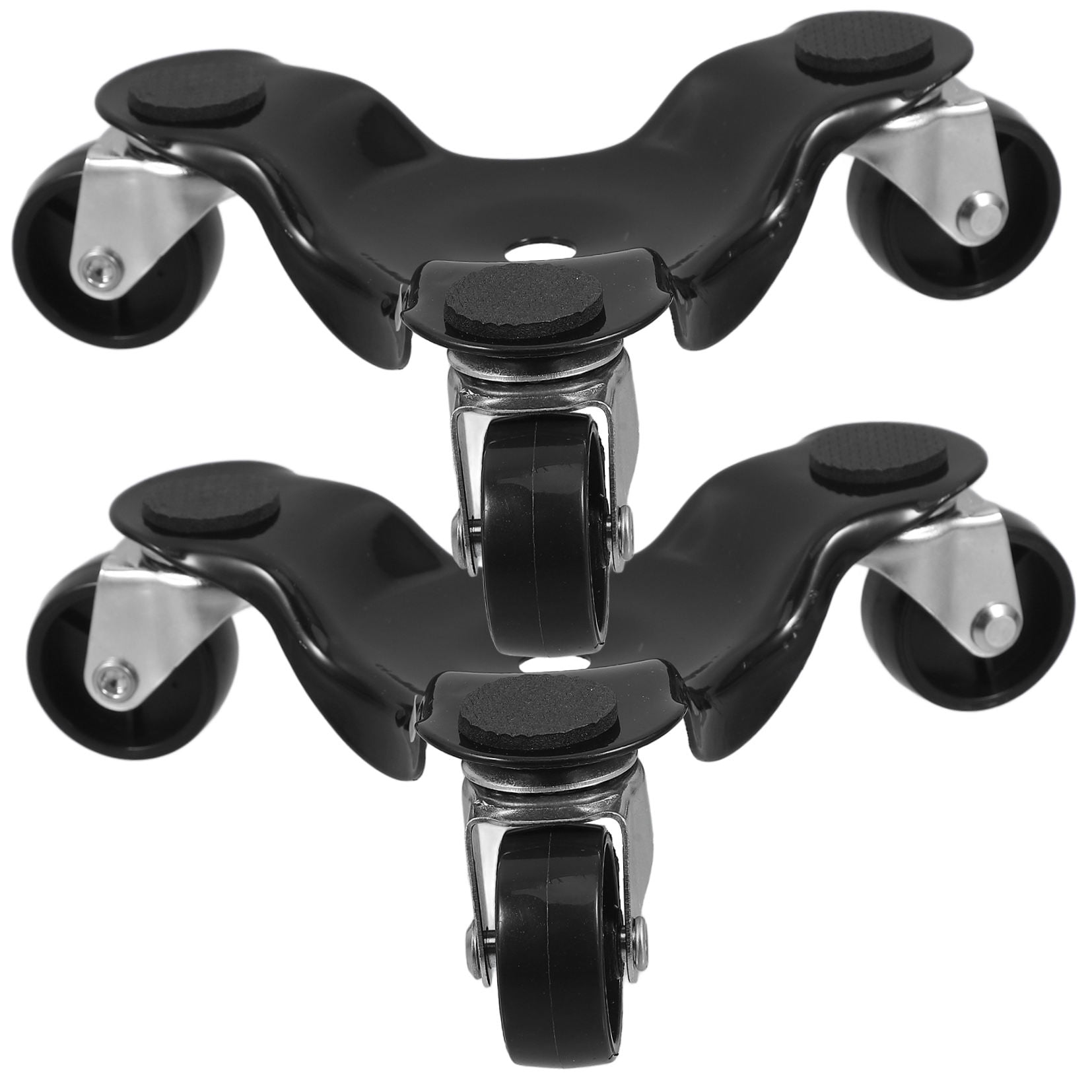NUOLUX ABS 3 Wheel Furniture Dolly Black for Smooth Home Moves 2Pcs