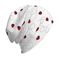 thumbnail image 6 of Xecao Ladybugs Flying On Dotted Route Print Beanie Knitted Hat for Men Women, Winter Fashion Knit Cuffed Caps Unisex, 6 of 7