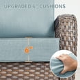 thumbnail image 4 of 24" x 22" x 6" Outdoor Seat and Back Cushion, Pack of 3, Replacement Furniture Cushions Deep Seating for Patio Sofas Chairs, Baby Blue, 4 of 8