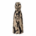 thumbnail image 6 of GUACER Maxi Dress for Women Halter Neck Abstract Print Sleeveless Backless Sundress Boho Flowy High Waist Resort Wear Beach Vacation Outfit, 6 of 7