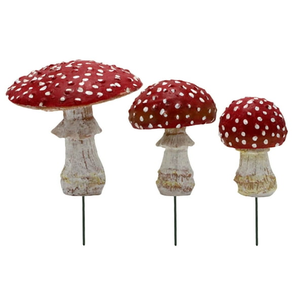 3pcs Miniature Mushroom Figurines Miniature Mushroom Ornaments Mushroom Decors