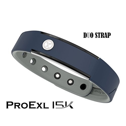 ProExl 15K Sports Magnetic Bracelet 100% Waterproof and Fully Adjustable - For Energy, Power and Focus (Navy Gray)