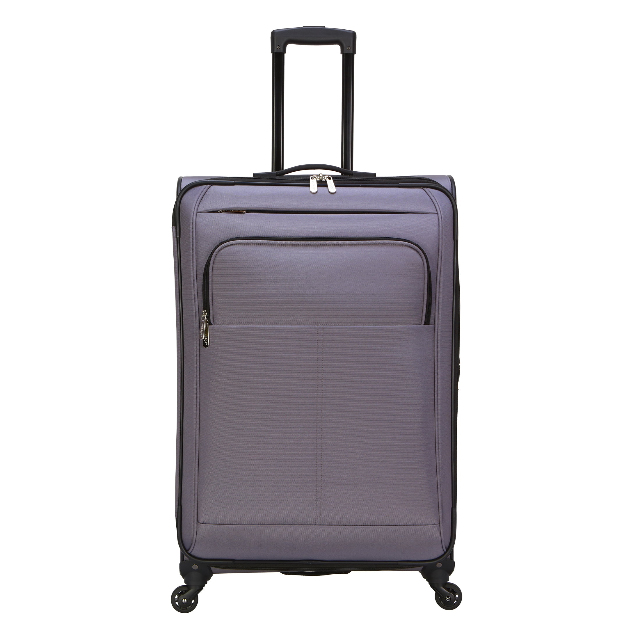 Protege 7 Piece Softside Polyester Luggage Set With 360 Spinner Wheels and Divider Pockets, Includes 28-inch and 24-inch Checked Bags, 20-inch Carry-on Bag, 2 Medium and 2 Large Packing Cubes, Gray