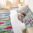 thumbnail image 4 of Manfei Cartoon Pike Fish Twin Bedding, Farmhouse Fishing Lover Bedding Comforter Set, Teal Gray, Reversible, 7-Piece, 4 of 6
