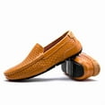 thumbnail image 6 of Spring Summer New Men's Casual Hollow Loafers Slip On Breathable Mesh Leather Flats Boat Shoes Driving Shoes Moccasins, 6 of 12