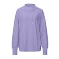 thumbnail image 4 of ITSAME Womens Hooded Sweatshirt, with Pockets High Neck Loose Active Fit Pullover Fashion Hoodie Purple S, 4 of 7