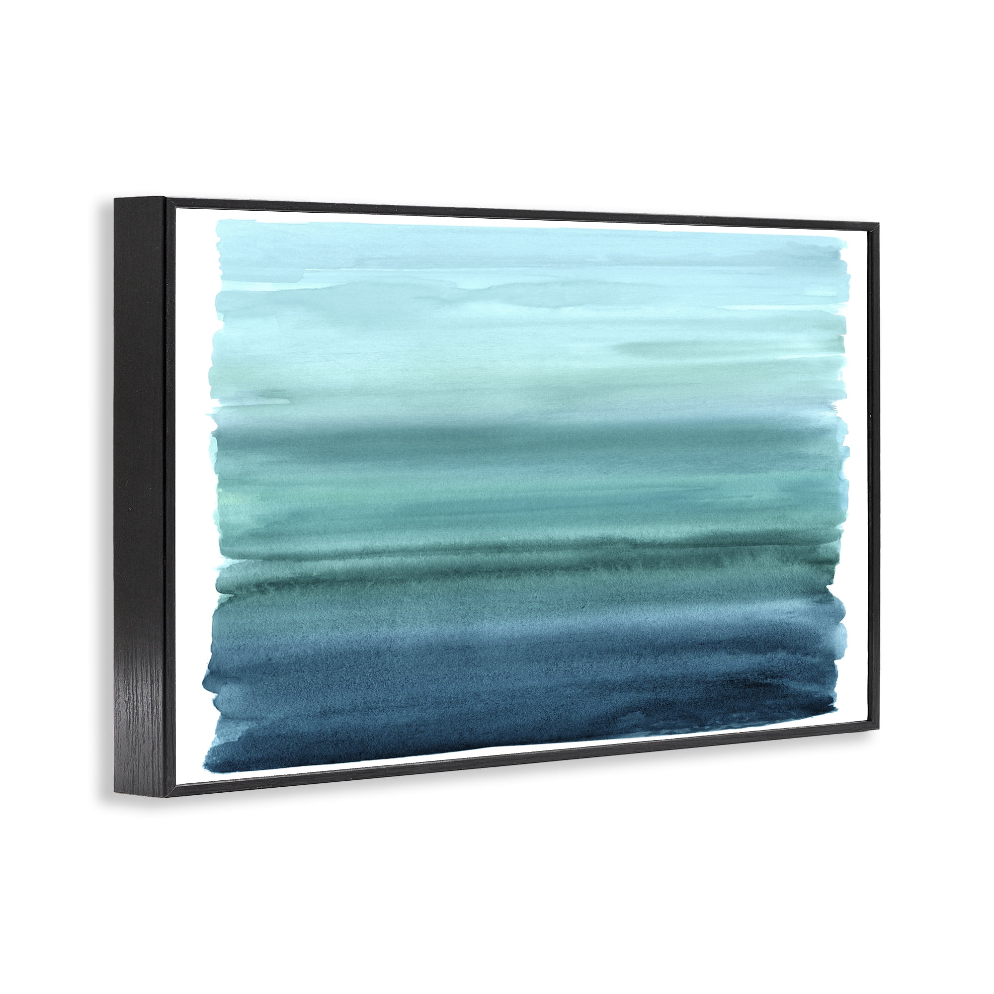 Stupell Industries Ombre Teal Gradient Black Framed Giclee Art, design by Allie Corbin