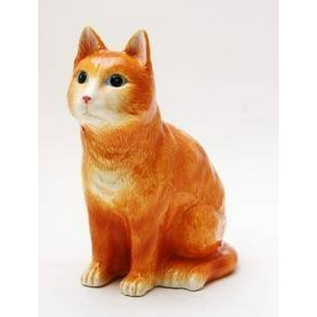 Lucky Cat Bank - 7 Inch Ceramic Kitty Cat Savings Piggy/Coin/Money Bank, Brown