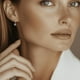 thumbnail image 2 of Pendientes SIGALIT Moissanite Halo Solitaire S925 Plateados, 2 of 8