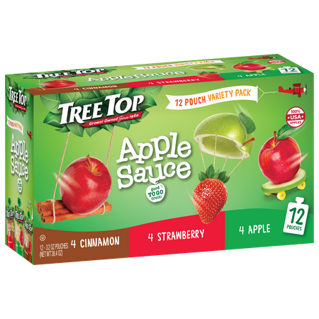 Tree Top Variety Pack Apple Sauce, 3.2 Ounce Pouch, 12 Ct
