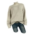 thumbnail image 2 of Liacowi Women's Turtleneck Sweaters Casual Long Sleeve Solid Color Pullover Fall Loose Knitted Tops, 2 of 4