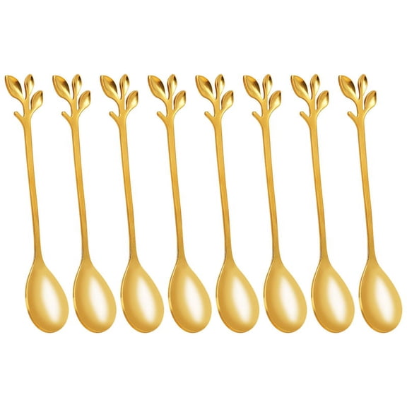 Ice-Cream Tea Stirring Spoons Retro Dessert Demitasse Espresso Spoons Cutlery Kitchen Tableware 1 Set of 8 Pieces