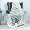 thumbnail image 4 of Saying Soft Flannel Fleece Throw Blanket, Morning Theme with Little Paper Ship Sailing Inside Cup of Coffee Joy, Cozy Plush for Indoor and Outdoor Use, 60" x 80", Seafoam and Black, by Ambesonne, 4 of 5