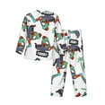 thumbnail image 2 of Kll Dinosaur On Excavator2 Sleepwear Mens Flannel Pajamas,Long Cotton Pj Set, 2 of 9