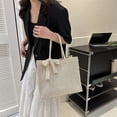 thumbnail image 4 of Bolso Bolso de mano para mujer, bolsos de paja, bolso de mano de verano, bolso de mano tejido para playa para mujer (blanco) Likrtyny Para Estrenar, 4 of 4