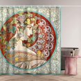 thumbnail image 2 of Invin Art Ivy by Alphonse Mucha Green Artwork Bathroom Shower Curtain Set, 72" x 72", 2 of 11