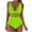 Yellow, variant on Women's V Neck Solid Swimsuit Mesh Splicing Padded Cups for Supportive and Stylish Beachwear One Piece Swimsuit for Teens