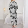 thumbnail image 5 of Disketp Pajamas Set Long Sleeve Sleepwear Womens Button Down Nightwear Pj Sets-Gray Tractor, 5 of 9