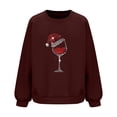 thumbnail image 4 of Jienlioq Hauts de Sortie pour Femmes Mode Femmes Noël Décontracté Dames Imprimé Ample Manches Longues Col Rond Blouses Hauts Chandails en Molleton Sans Capuche Vendredi Fou Deals, 4 of 4