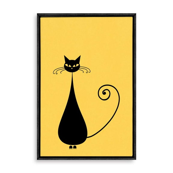 wall26 Framed Canvas Wall Art for Living Room, Bedroom Cat Illustration XIII Canvas Prints for Home Decoration Ready to Hang - 24x36 inches