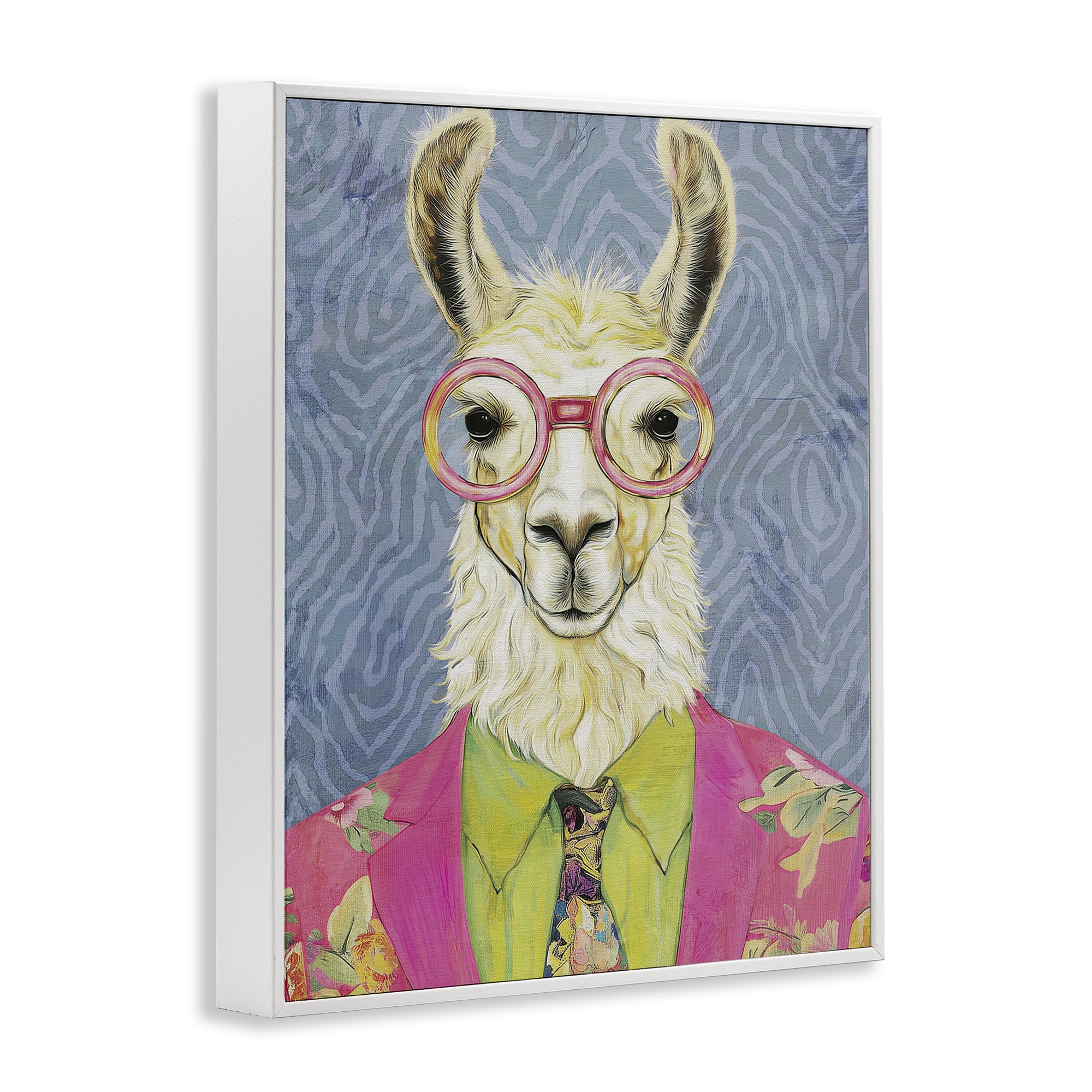 Stupell Industries Bright Gaze Llama White Framed Giclee Art, design by Svetlana Aleynikova