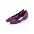 thumbnail image 1 of MAWCLOS Women Waterproof Loafers Pointed Toe Work Loafer Pure Color Non Slip Casual Shoes On Office Flats Purple 8, 1 of 5