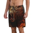 thumbnail image 2 of Balery Cool Flame Lion A Traje de Baño Estilo Hawaiano para Hombre, Shorts de Secado Rápido con Bolsillos-X-Large, 2 of 6
