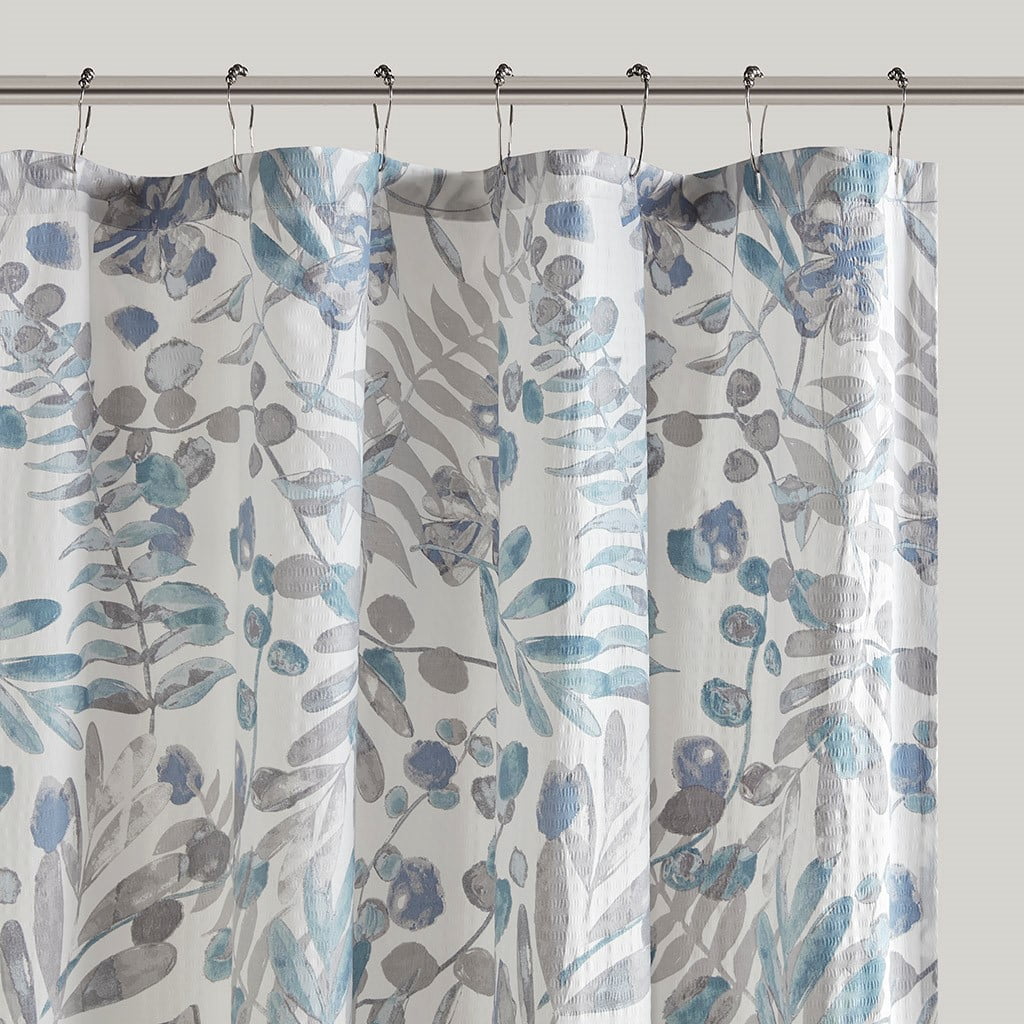 Euroco Printed Seersucker Shower Curtain