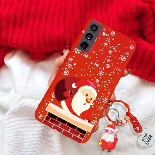 Christmas 3D Reindeer Santa Claus Tree Hat Case For iPhone X XR For iPhone XS Max Snowman 3D Key Chain Tpu Cover