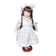 thumbnail image 4 of Muñeca de porcelana, adorno de mesa, regalo de cumpleaños, 40 cm, linda estatua, centro de mesa. Púrpura, 4 of 9