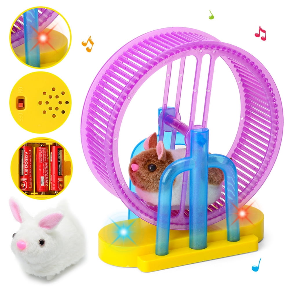 Cheers Cute Rabbit Hamster Electric Wheel Roller LED Music Kids Toy ...