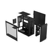Fractal Design Focus 2 Black ATX mATX Mini ITX Clear Tinted Tempered Glass Mid Tower Computer Case